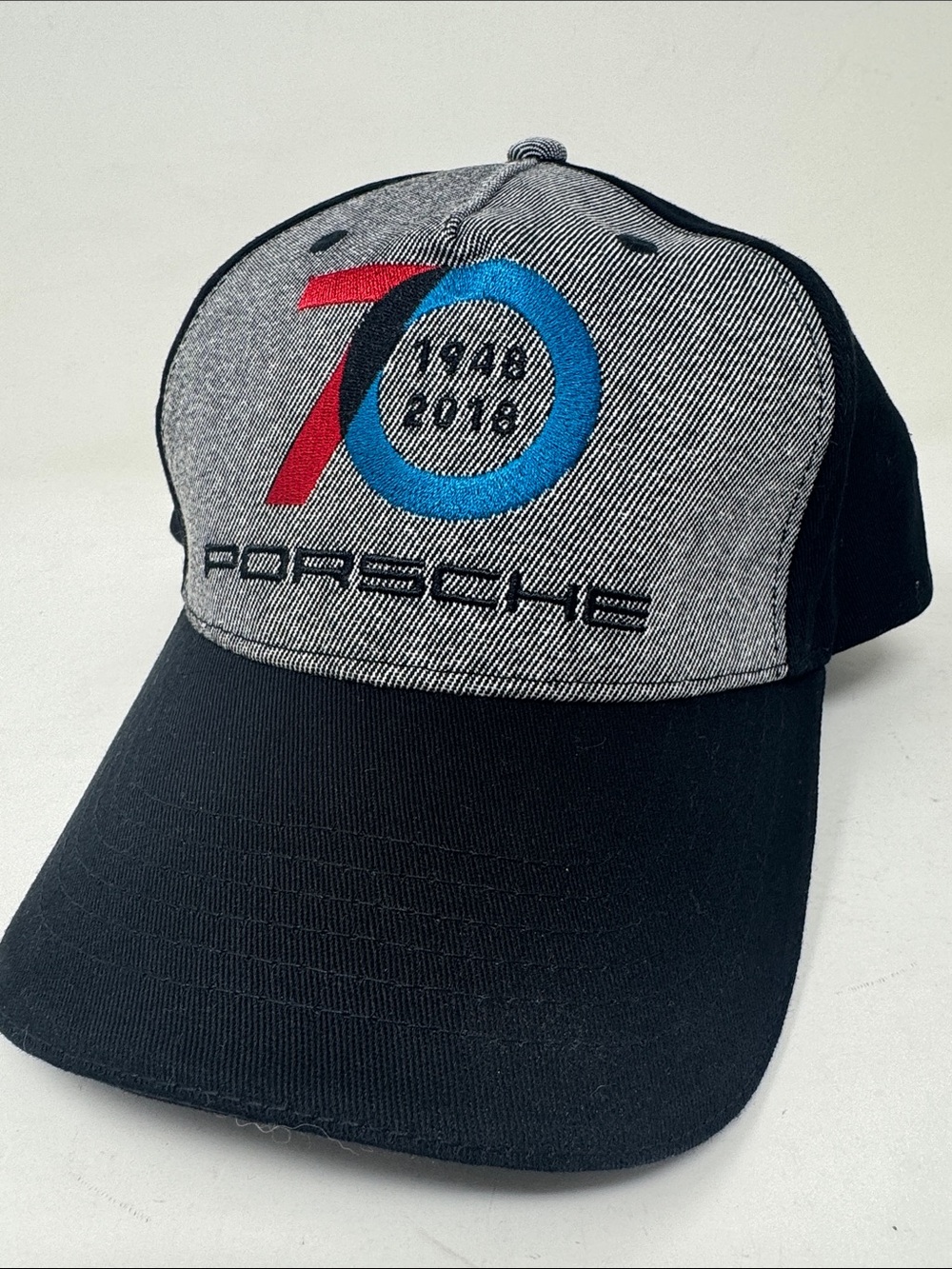 Porsche 70th Anniversary Baseball Cap - Gray Front with Black Bill